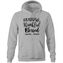Load image into Gallery viewer, Grateful, thankful, blessed - Pocket Hoodie Sweatshirt