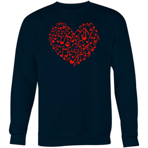 Music note heart - Crew Sweatshirt