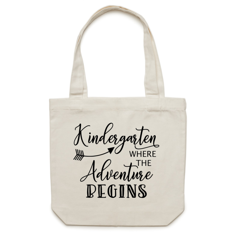 Kindergarten - where the adventure begins - Canvas Tote Bag