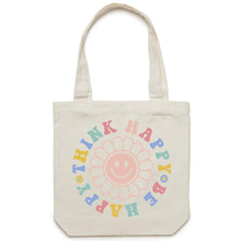 Load image into Gallery viewer, Think happy be happy - Canvas Tote Bag