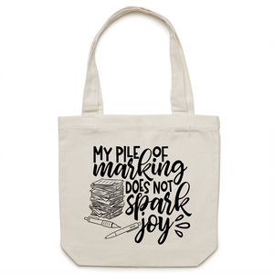 My pile of marking does not spark joy - Canvas Tote Bag