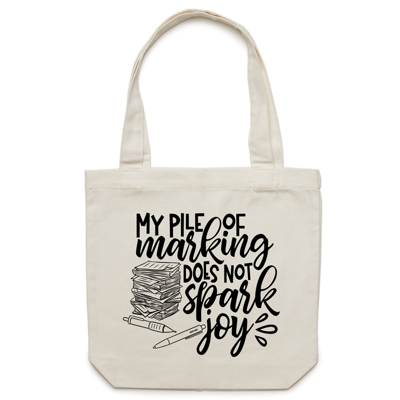 My pile of marking does not spark joy - Canvas Tote Bag