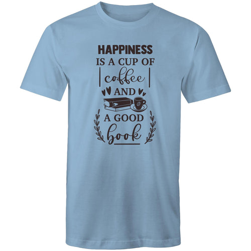 Happiness is a cup of coffee and a good book