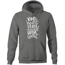 Load image into Gallery viewer, Kind heart, fierce mind, brave spirit - Pocket Hoodie Sweatshirt