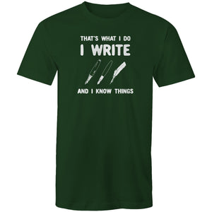 That's what I do I write and I know things