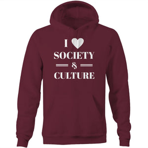 I love society and culture - Pocket Hoodie Sweatshirt