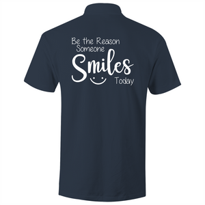 Be the reason someone smiles today - S/S Polo Shirt (Print on back of shirt