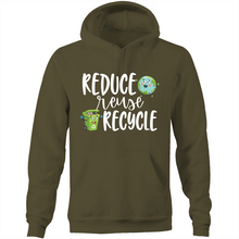 Load image into Gallery viewer, Reduce, Reuse, Recycle - Pocket Hoodie Sweatshirt