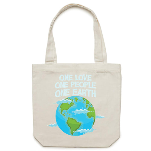 One love One people One Earth - Canvas Tote Bag