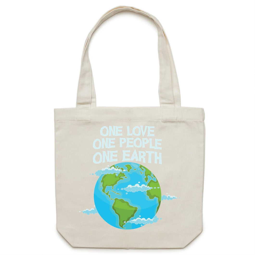 One love One people One Earth - Canvas Tote Bag