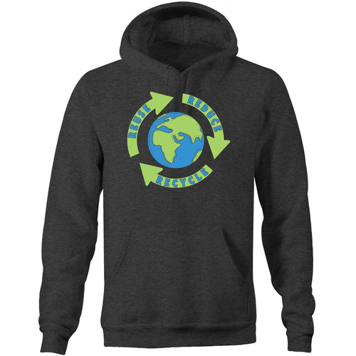 Reduce Reuse Recycle - Pocket Hoodie Sweatshirt