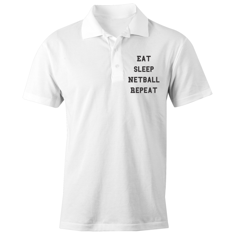 Eat Sleep Netball Repeat - S/S Polo Shirt