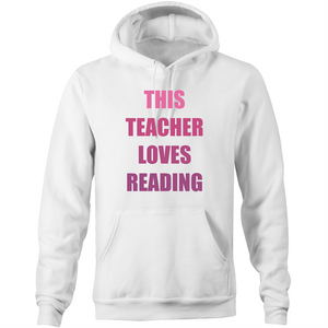 This teacher loves reading - Pocket Hoodie Sweatshirt