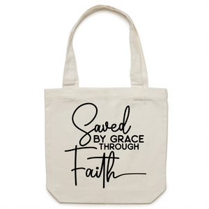 Saved by grace through faith - Canvas Tote Bag