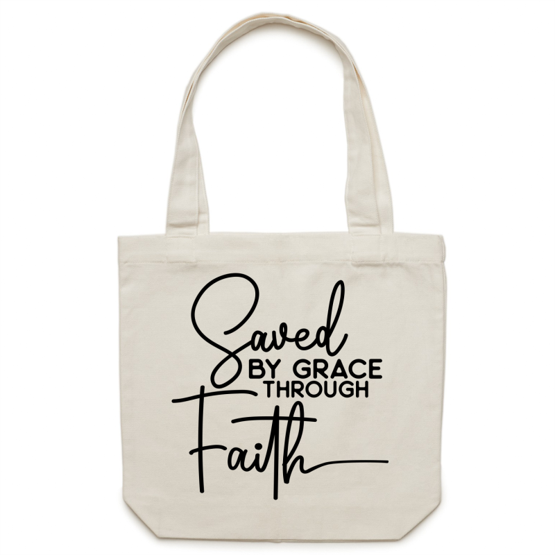 Saved by grace through faith - Canvas Tote Bag
