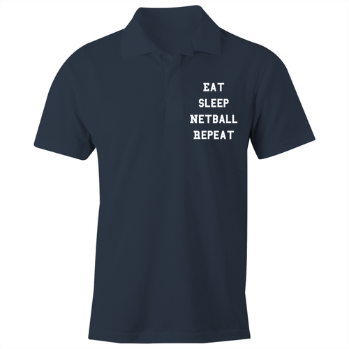 Eat Sleep Netball Repeat - S/S Polo Shirt