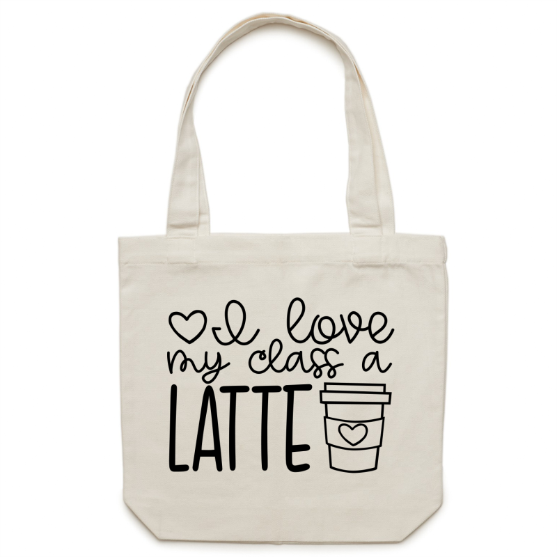 I love my students a latte - Canvas Tote Bag