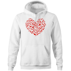 Music note heart - Pocket Hoodie Sweatshirt
