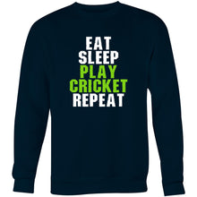 Load image into Gallery viewer, Eat Sleep Play Cricket Repeat - Crew Sweatshirt