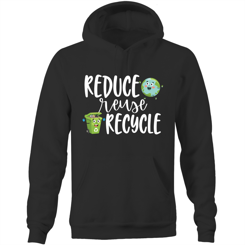 Reduce, Reuse, Recycle - Pocket Hoodie Sweatshirt