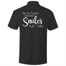 Load image into Gallery viewer, Be the reason someone smiles today - S/S Polo Shirt (Print on back of shirt