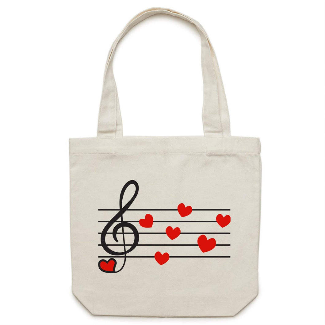 Music note heart - Canvas Tote Bag