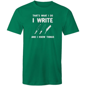 That's what I do I write and I know things
