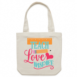 Teach, love, inspire - Canvas Tote Bag