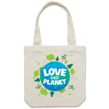 Load image into Gallery viewer, Love our planet - Canvas Tote Bag
