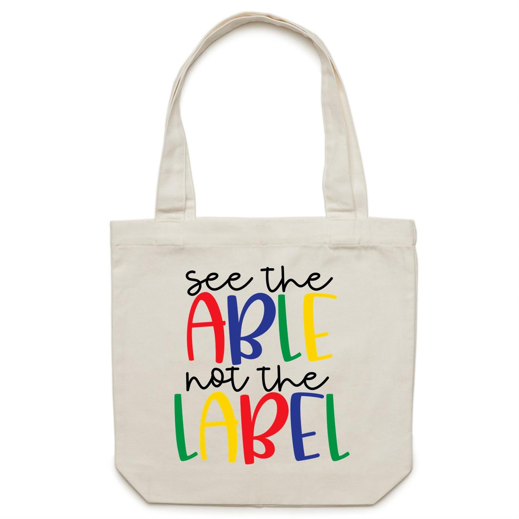 See the able not the label Canvas Tote Bag Teacher T shirts