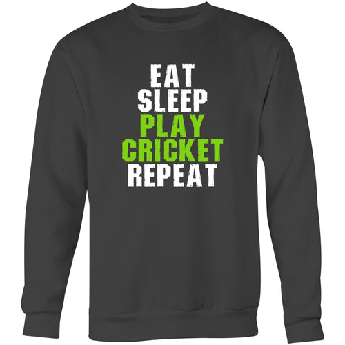 Eat Sleep Play Cricket Repeat - Crew Sweatshirt
