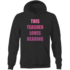 This teacher loves reading - Pocket Hoodie Sweatshirt