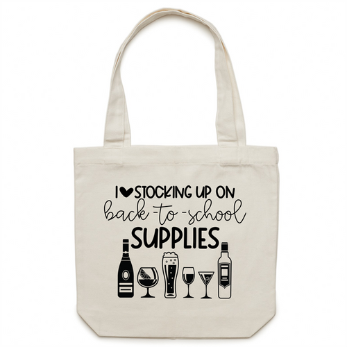 I love stocking up on back to school supplies - Canvas Tote Bag