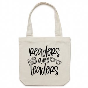 Readers are leaders  canvas tote bag