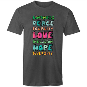 Kindness Peace Equality Love Inclusion Hope Diversity