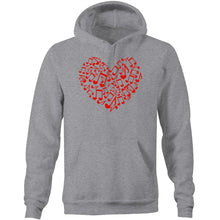 Load image into Gallery viewer, Music note heart - Pocket Hoodie Sweatshirt