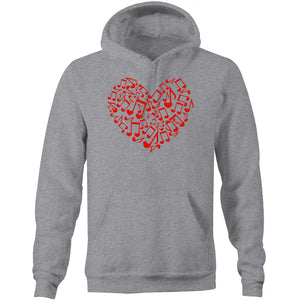 Music note heart - Pocket Hoodie Sweatshirt