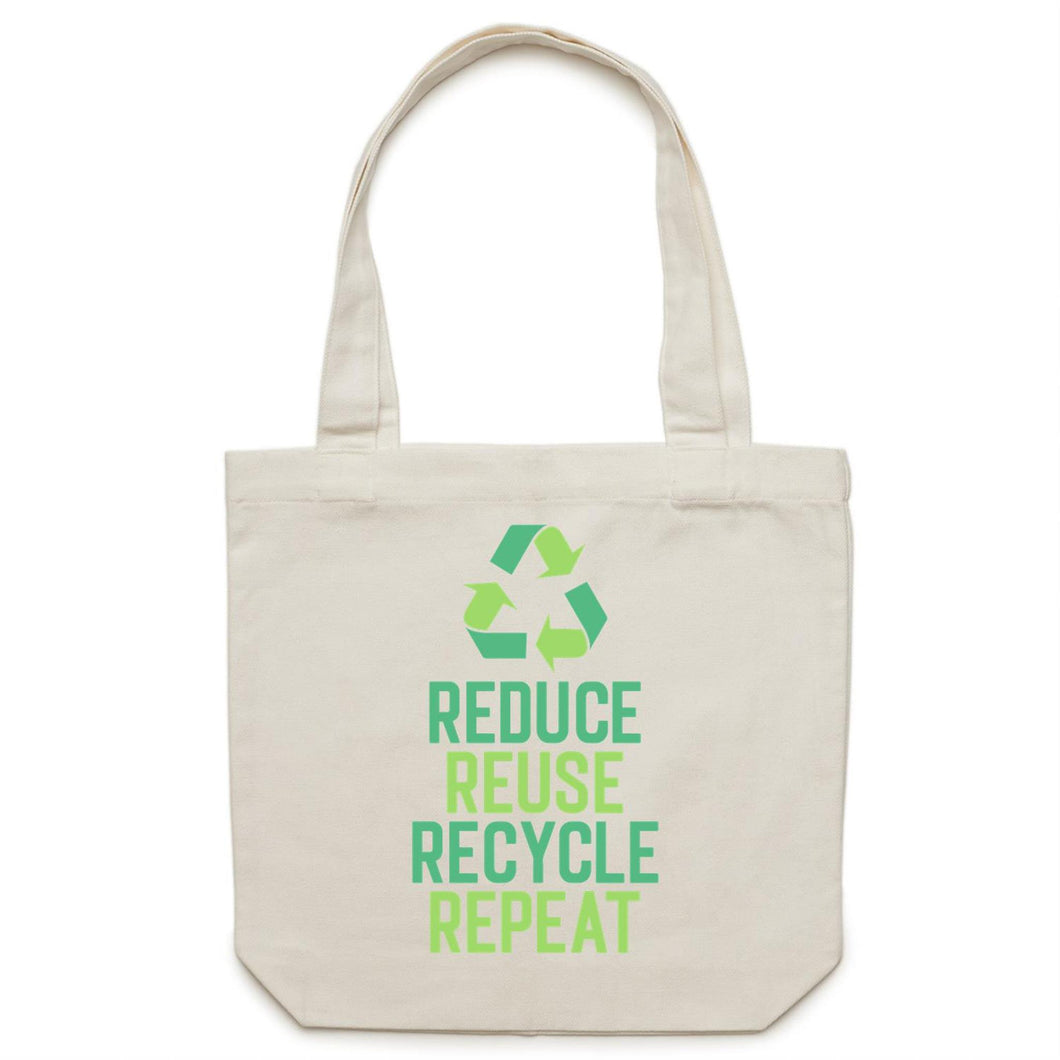 Reduce Reuse Recycle Repeat - Canvas Tote Bag