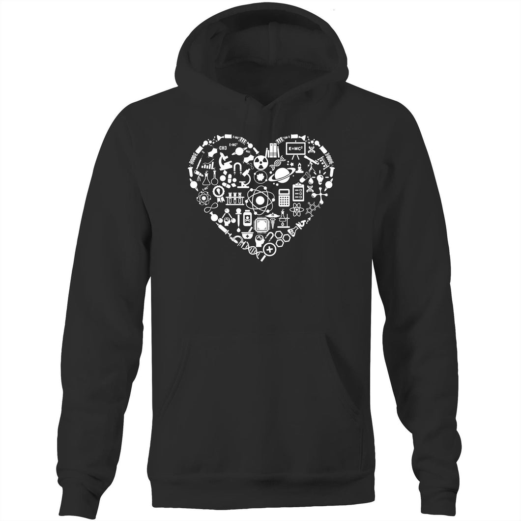 Science heart - Pocket Hoodie Sweatshirt