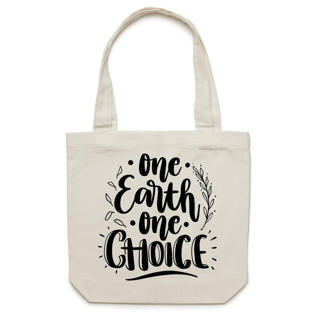 One earth one choice - Canvas Tote Bag