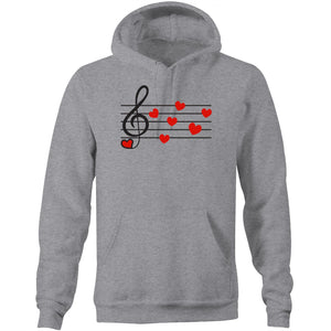 Love music - Pocket Hoodie Sweatshirt