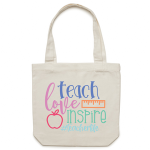 Teach Love Inspire #teacherlife - Canvas Tote Bag